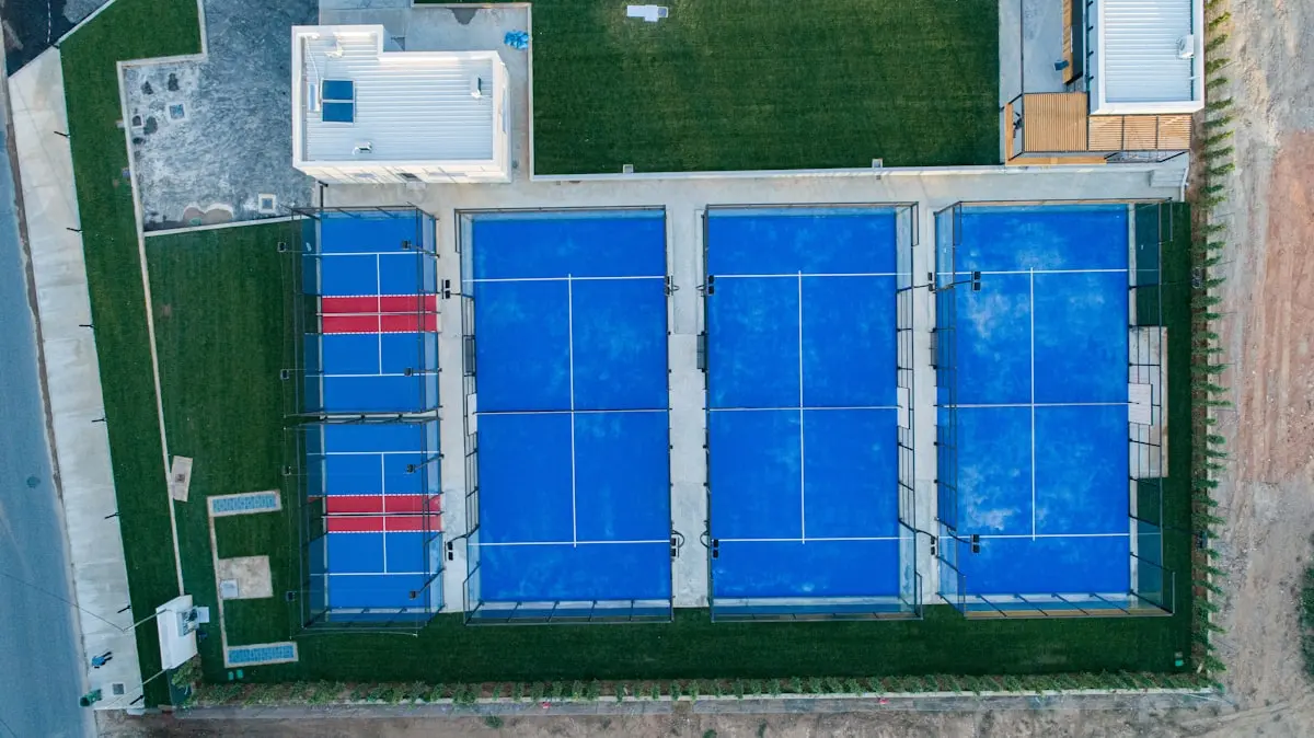 Aerial view of the courts complex